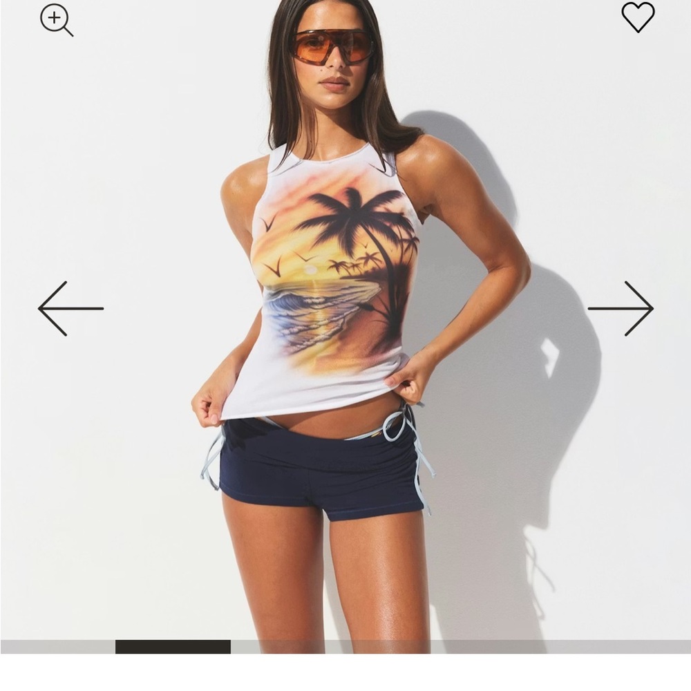 SKIMS Airbrush Cotton Tank Top Beach Scene